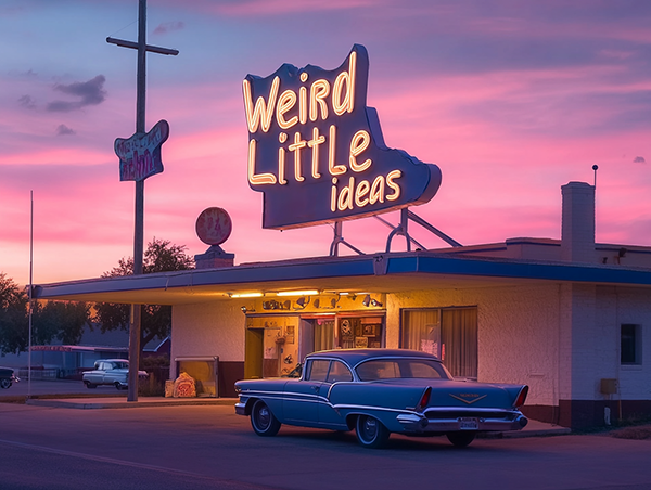 Motel sign at dusk